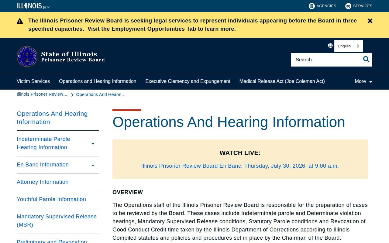 Illinois parole hearing records for Cass County supervision checks